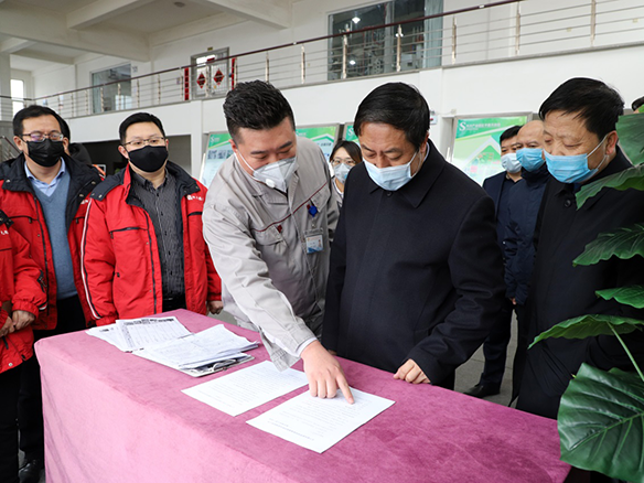 于學亨通長深刻我司檢查疫情防控和開復工生產情況
