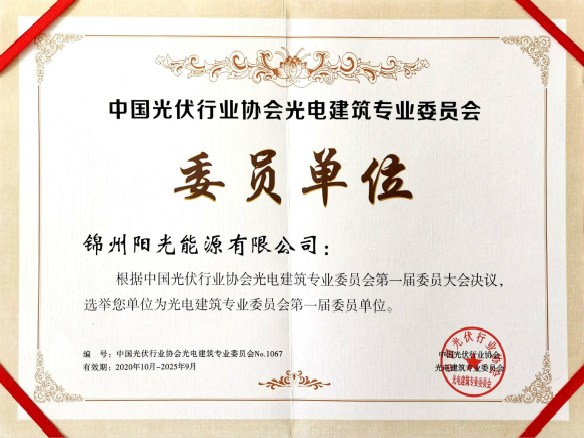 锦州贝斯特当选光电构筑专业委员会第一届委员单元